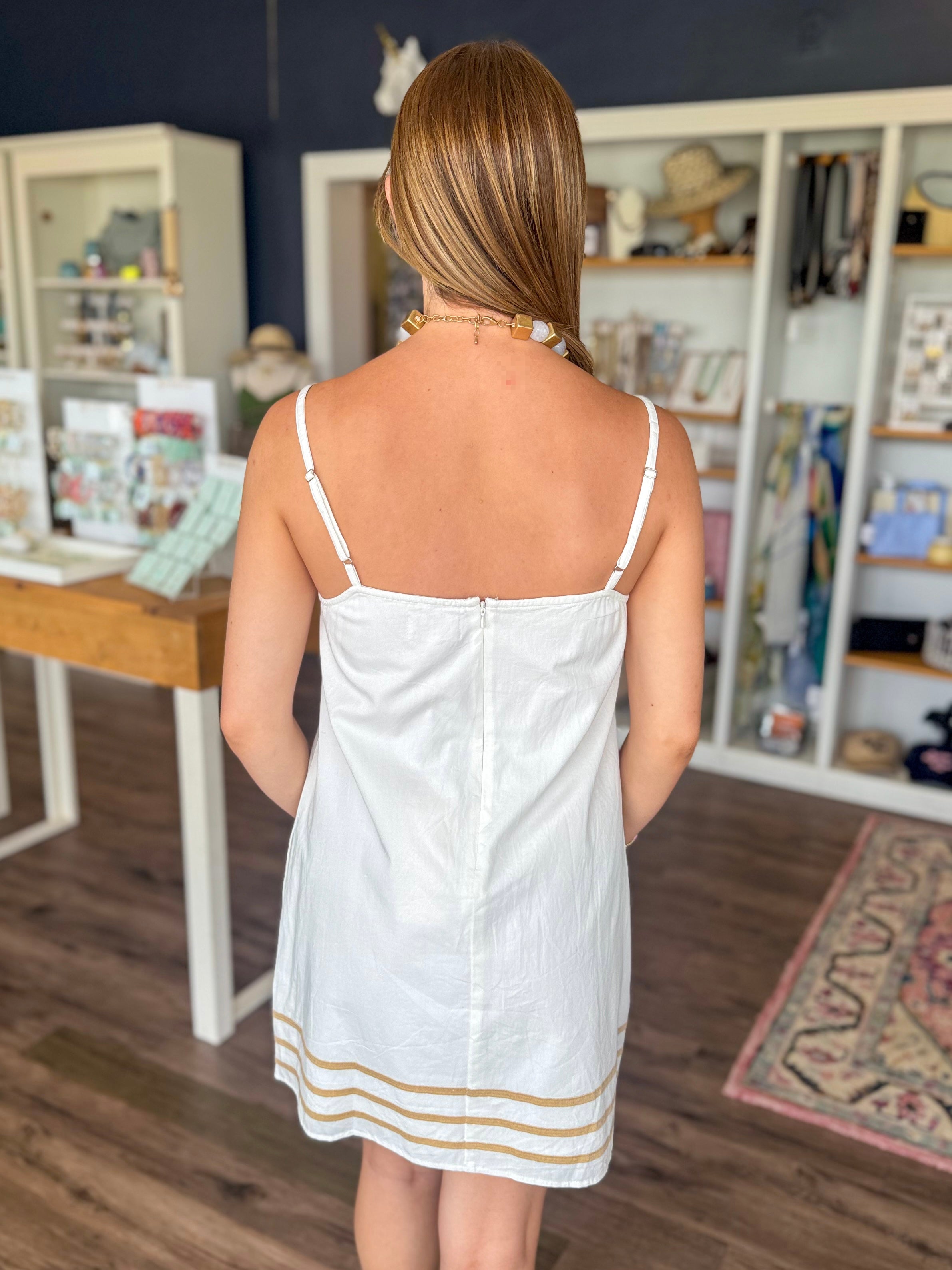 Beaded Palm Tree Mini Dress