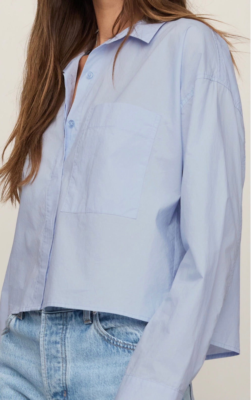 Favorite Button Up Top in Hampton Blue