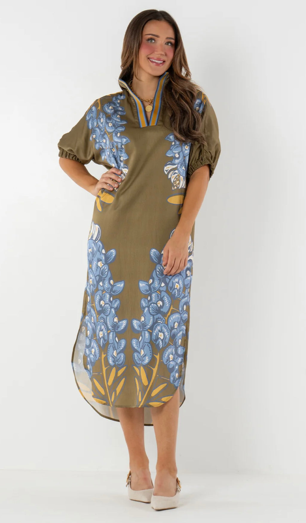 Poppy Caftan In Bluebonnet