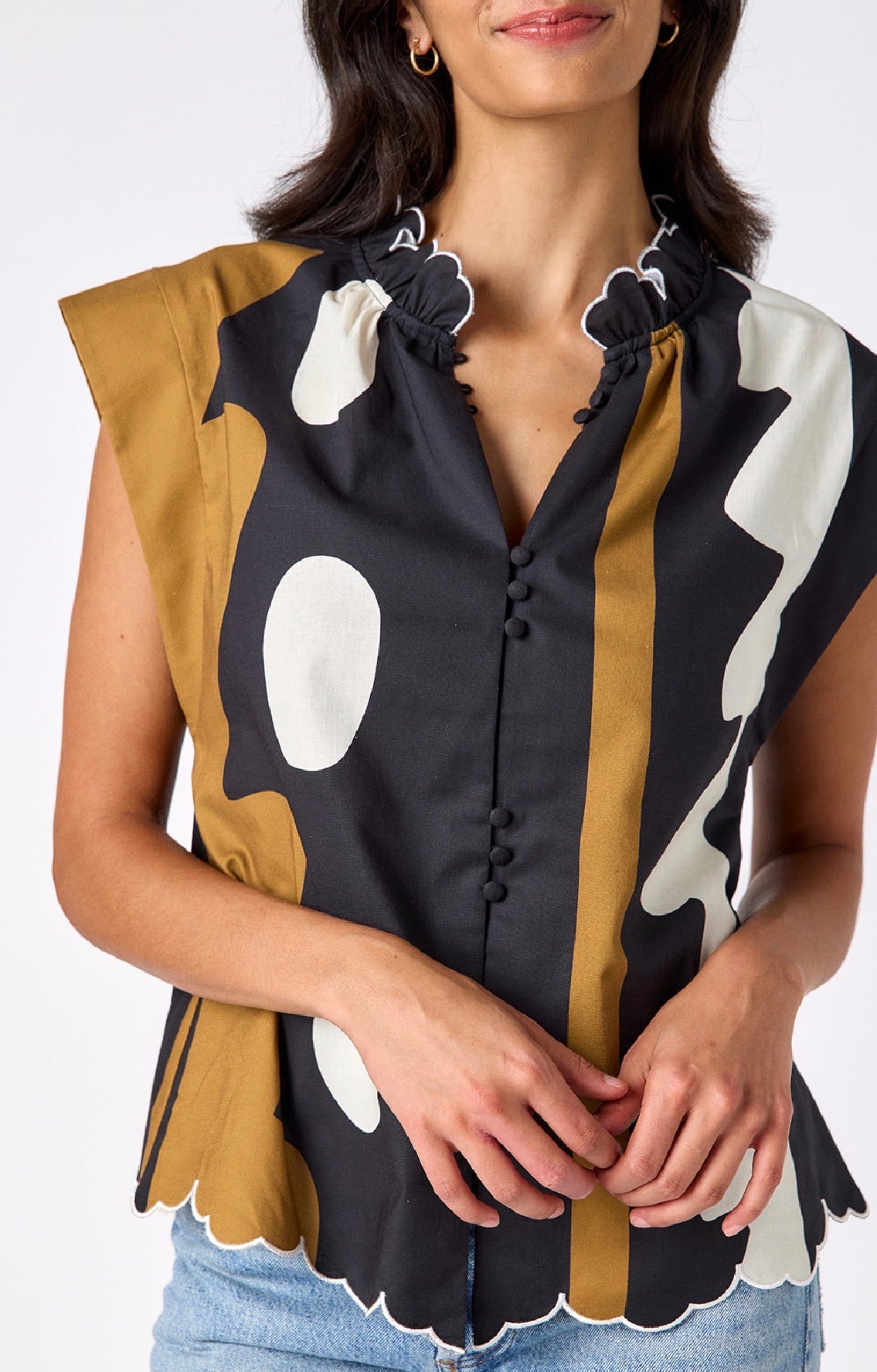 Fritzy Top in Wild Line Print