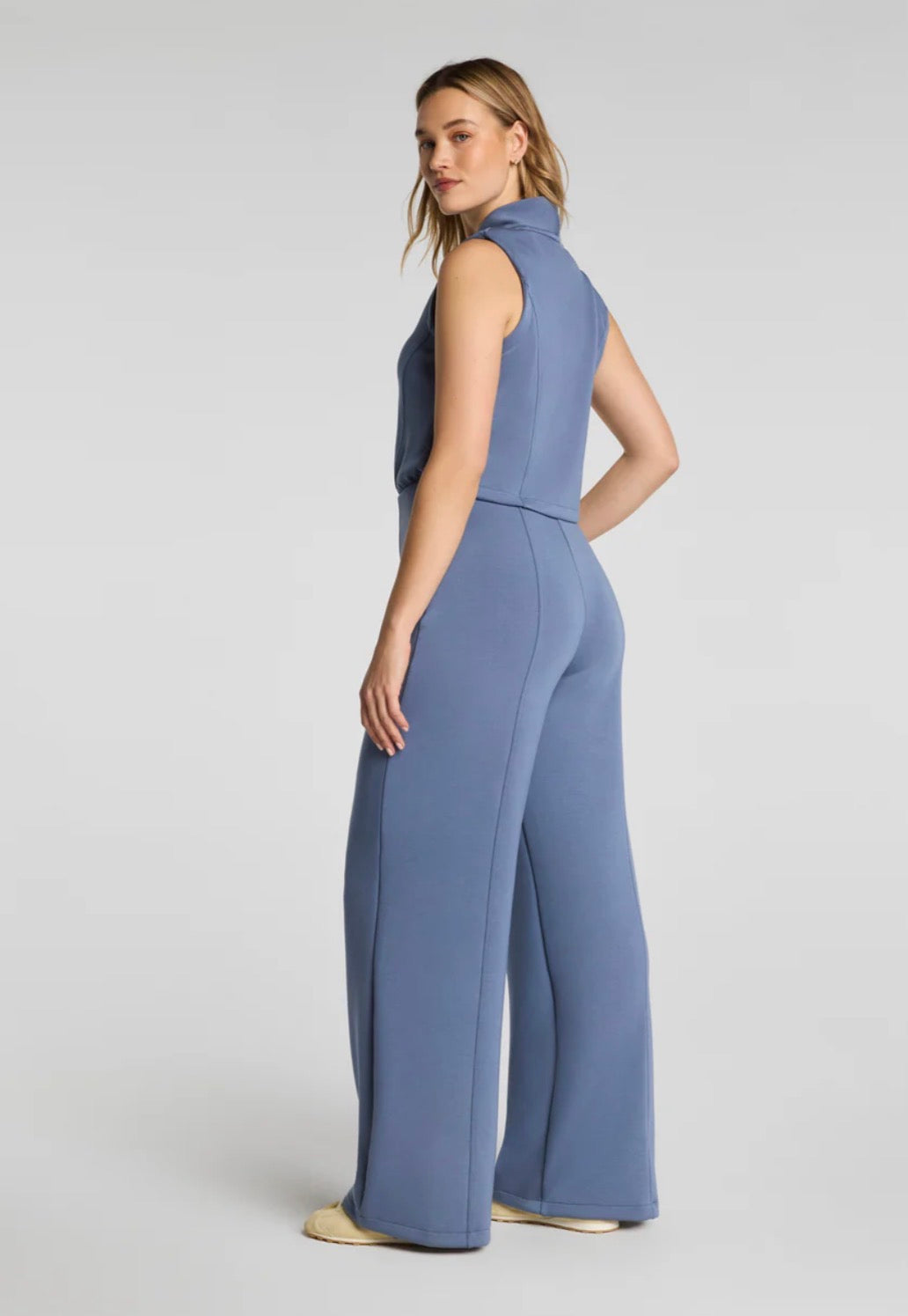 AirEssentials Shawl Collar Half Zip Jumpsuit in Rain