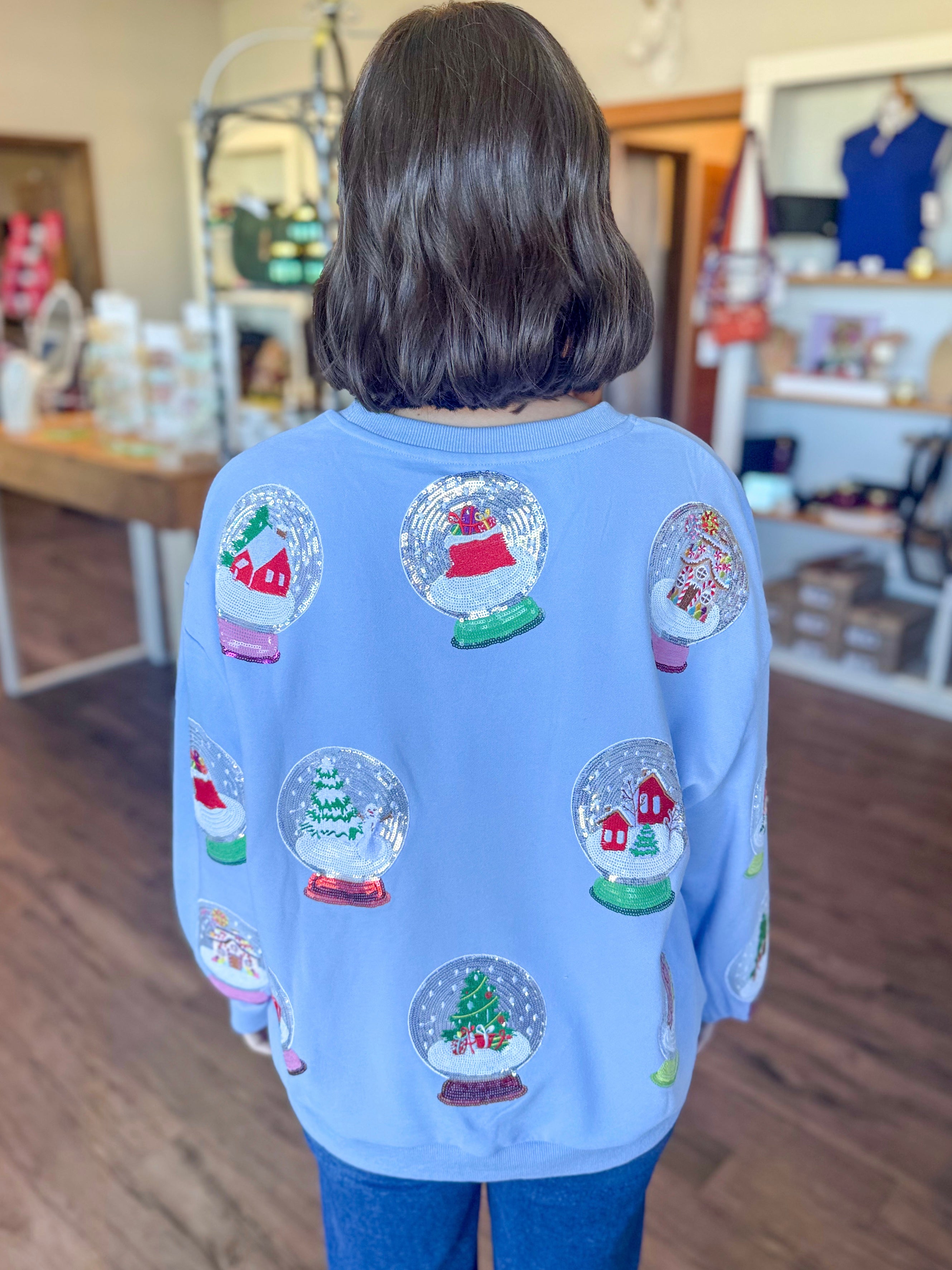Sequin Snow Globe Sweatshirt