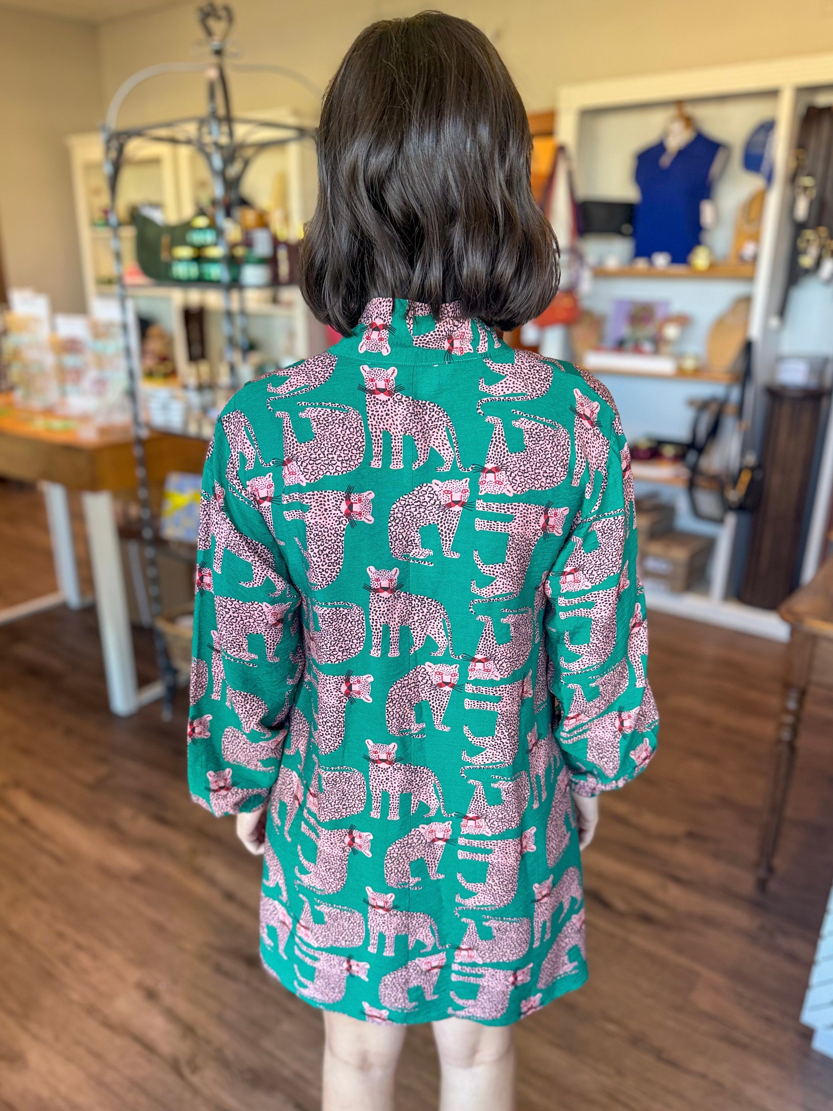 Green Leopard Dress