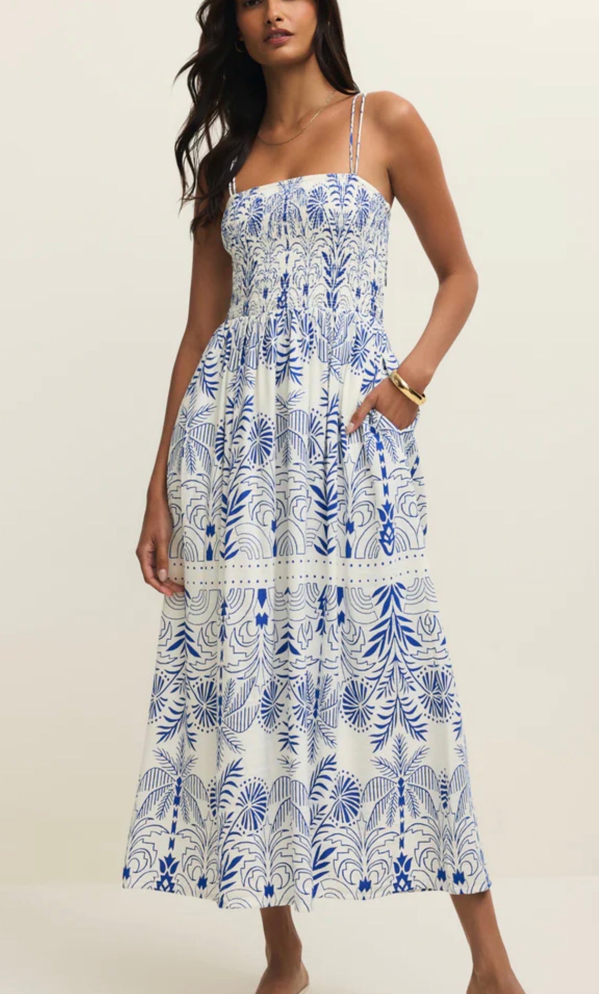 Nadina Blue Palm Maxi