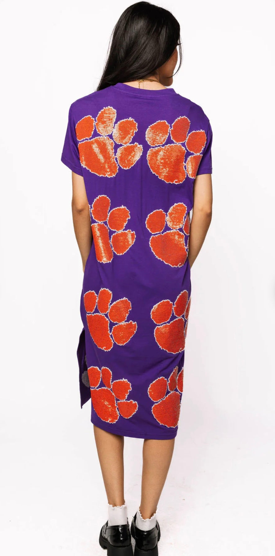 Clemson Sequin Paw Midi Dress