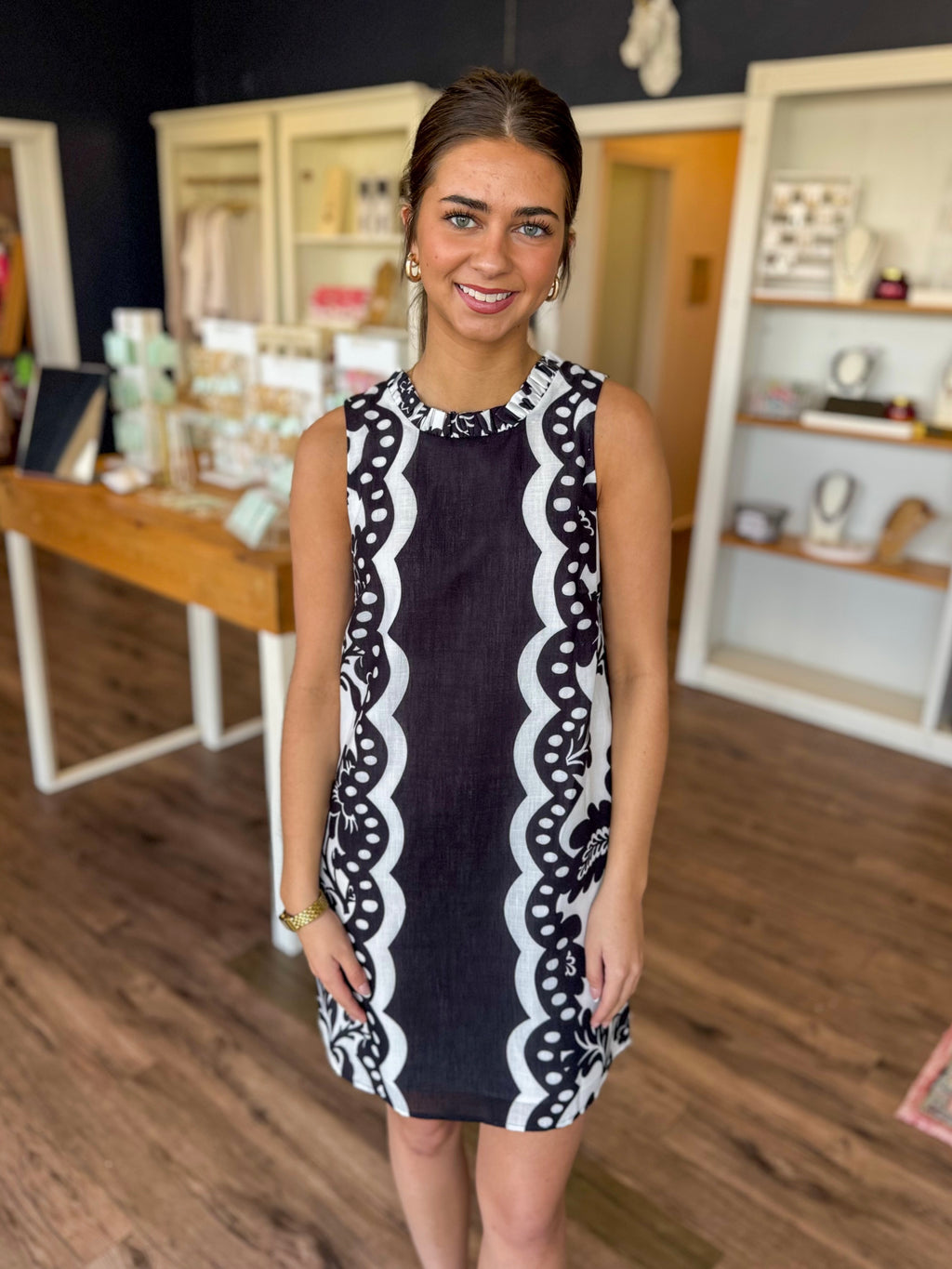 Scallop Noir Mini Dress