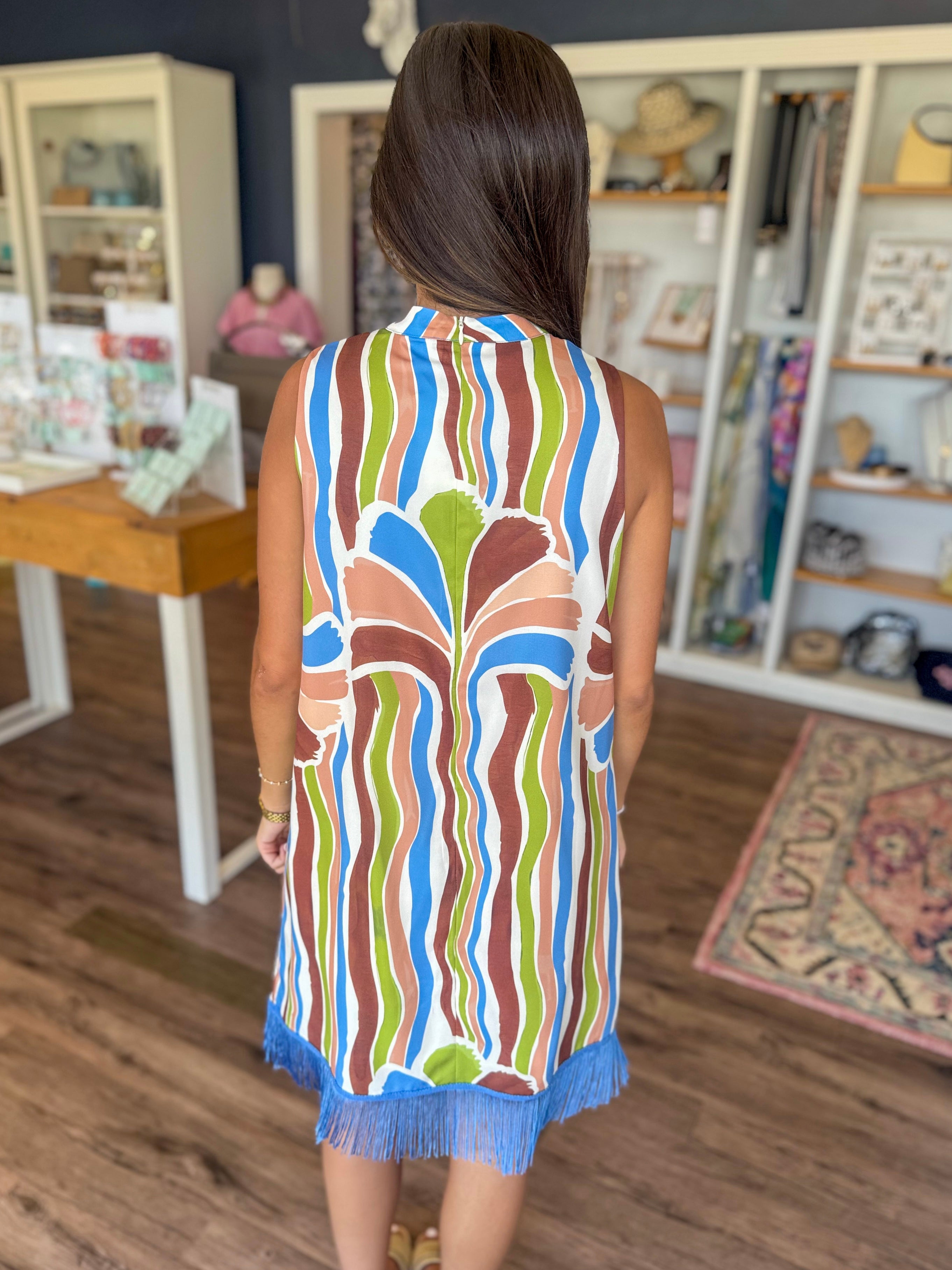Harvest Brush Fringe Mini Dress