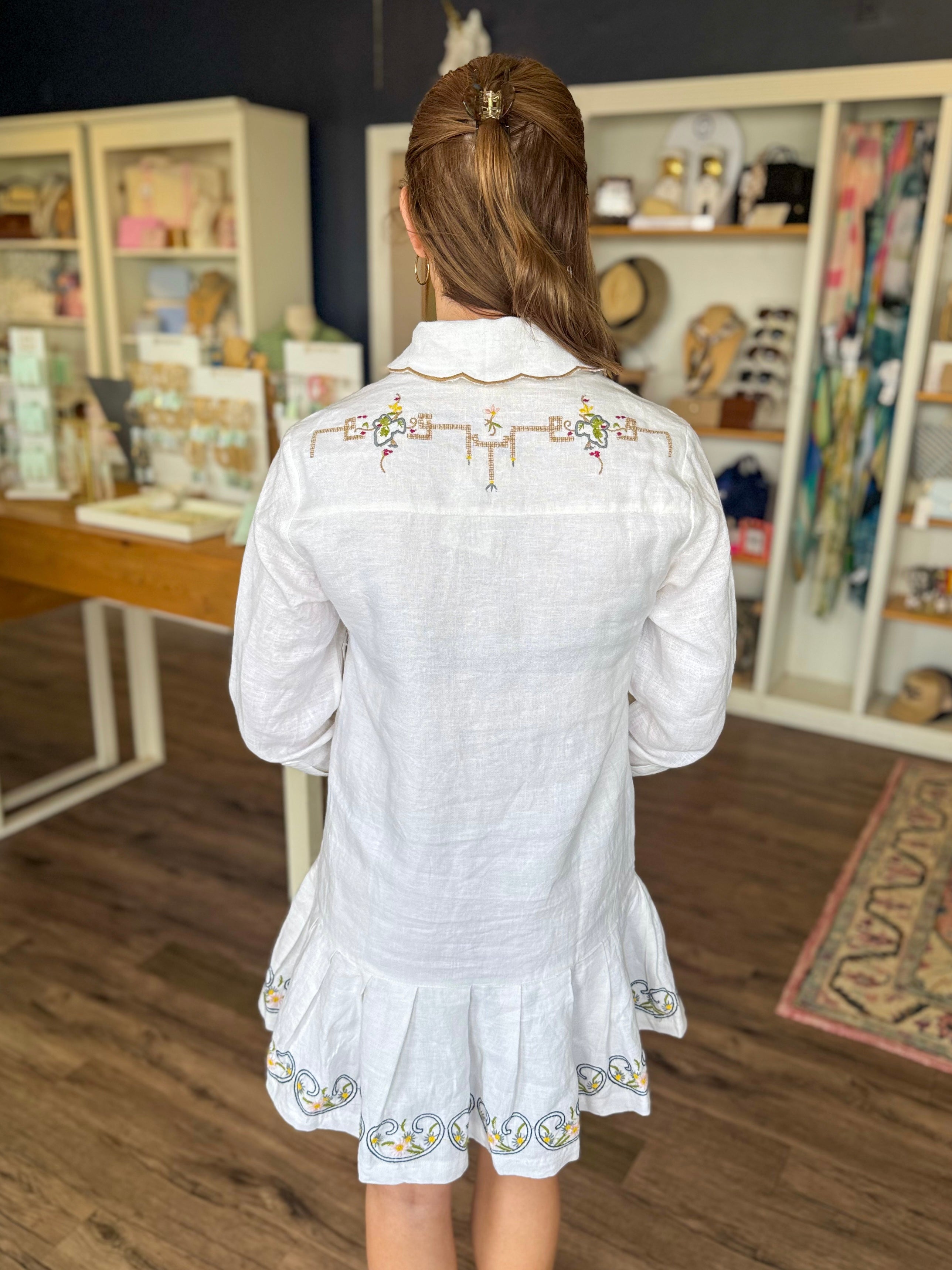 Table Linens Embroidered Mini Dress