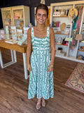 Savi Green Embroidered Dress