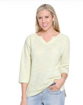 Lime Wash Textured Light Weight Sweater