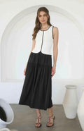 Black and White Mix Maxi Dress