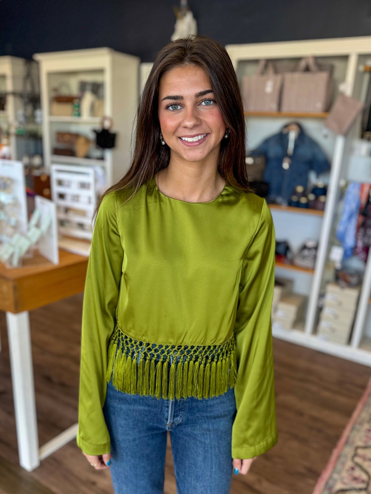 Green Tassel Top