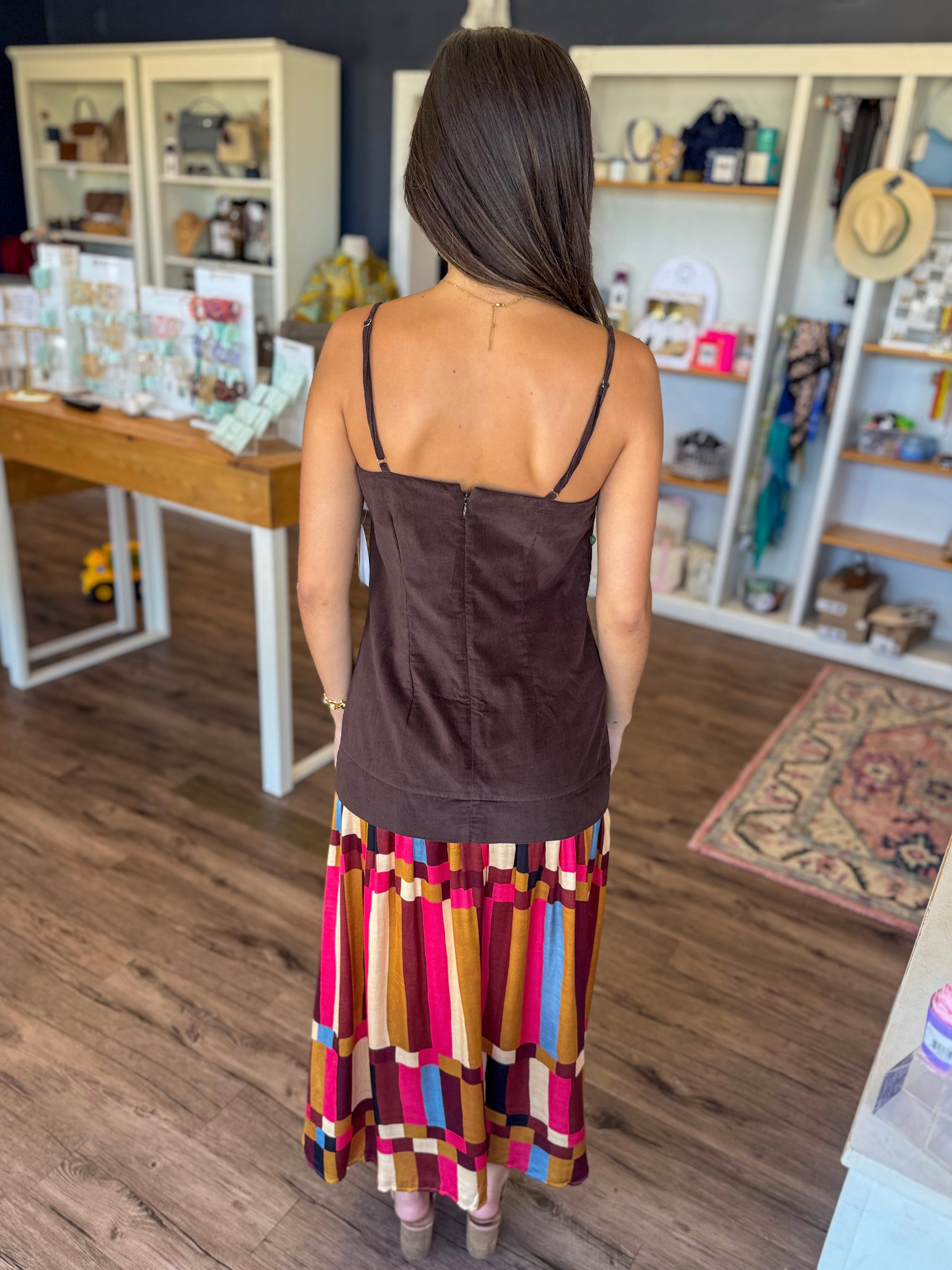 Henry Midi Dress in Autumn Stripe