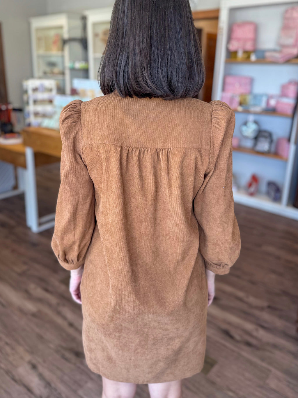 Corduroy Dress in Camel