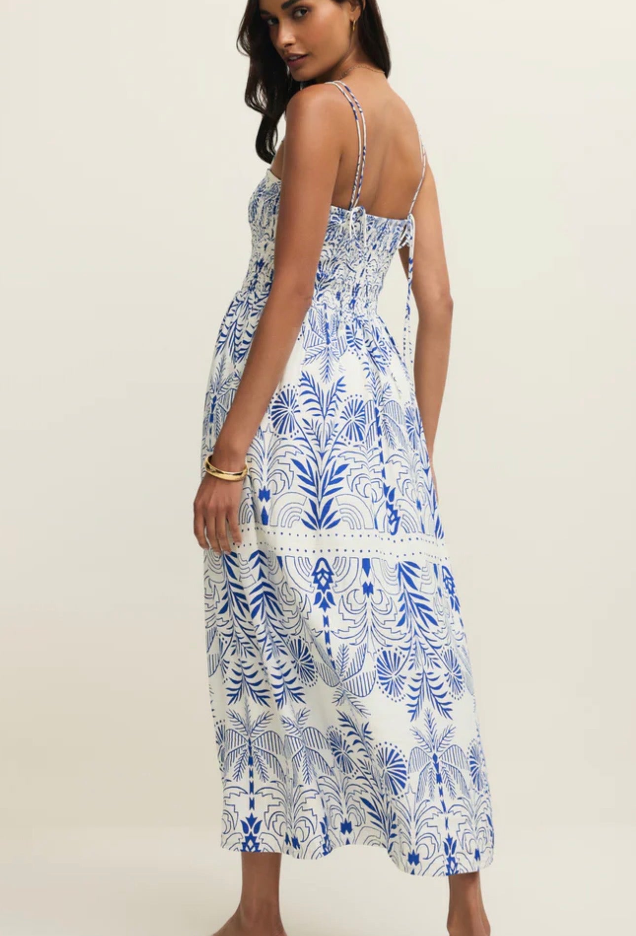Nadina Blue Palm Maxi
