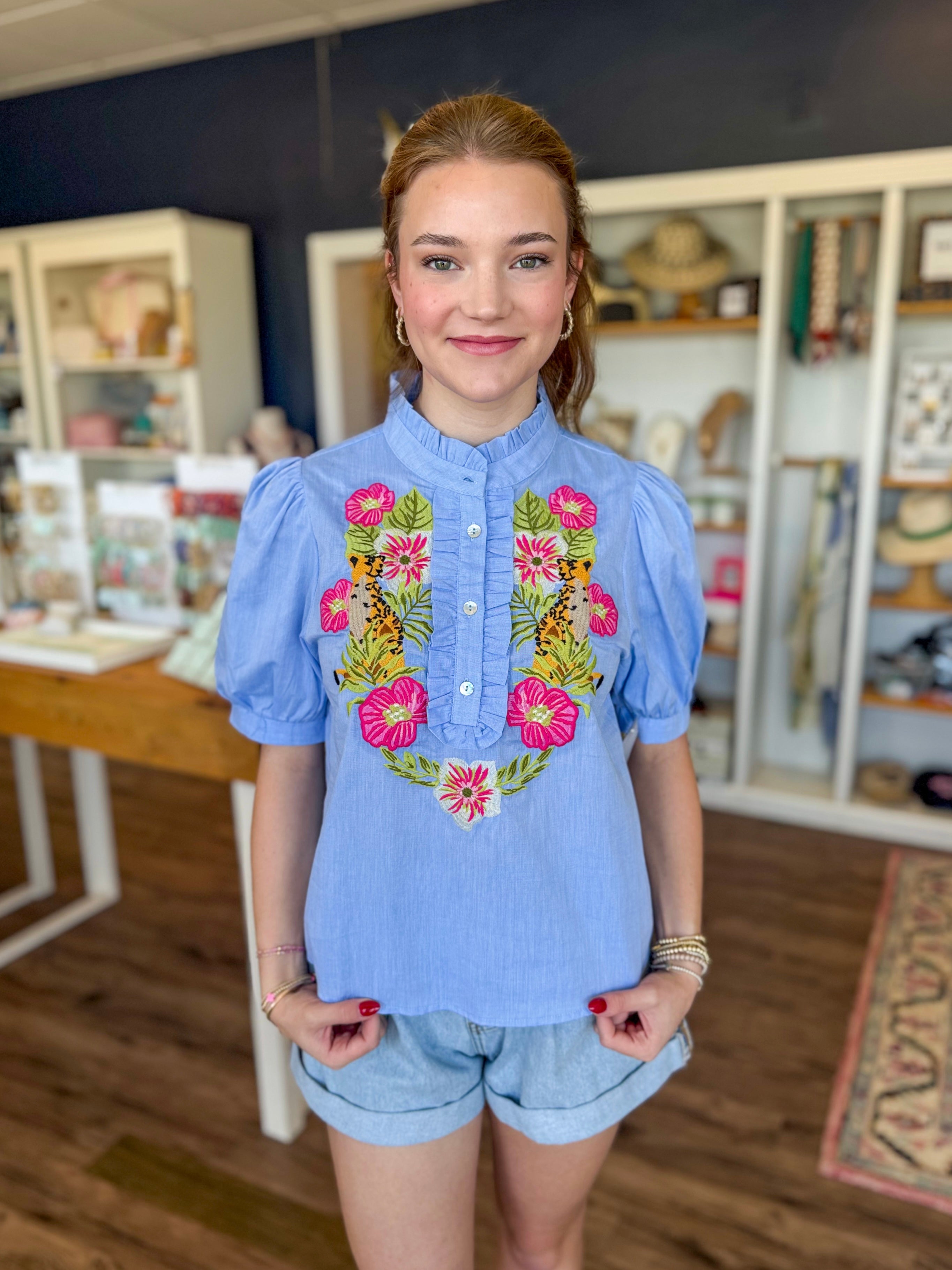 Jungle Cat Floral Top