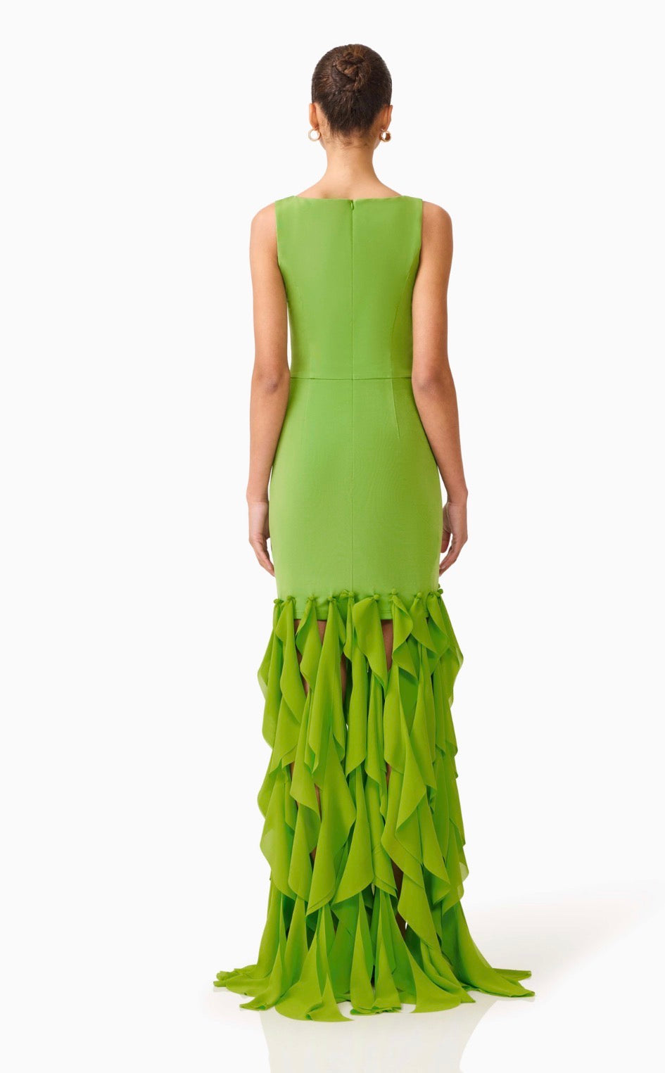 Marison Fringe Gown in Fern