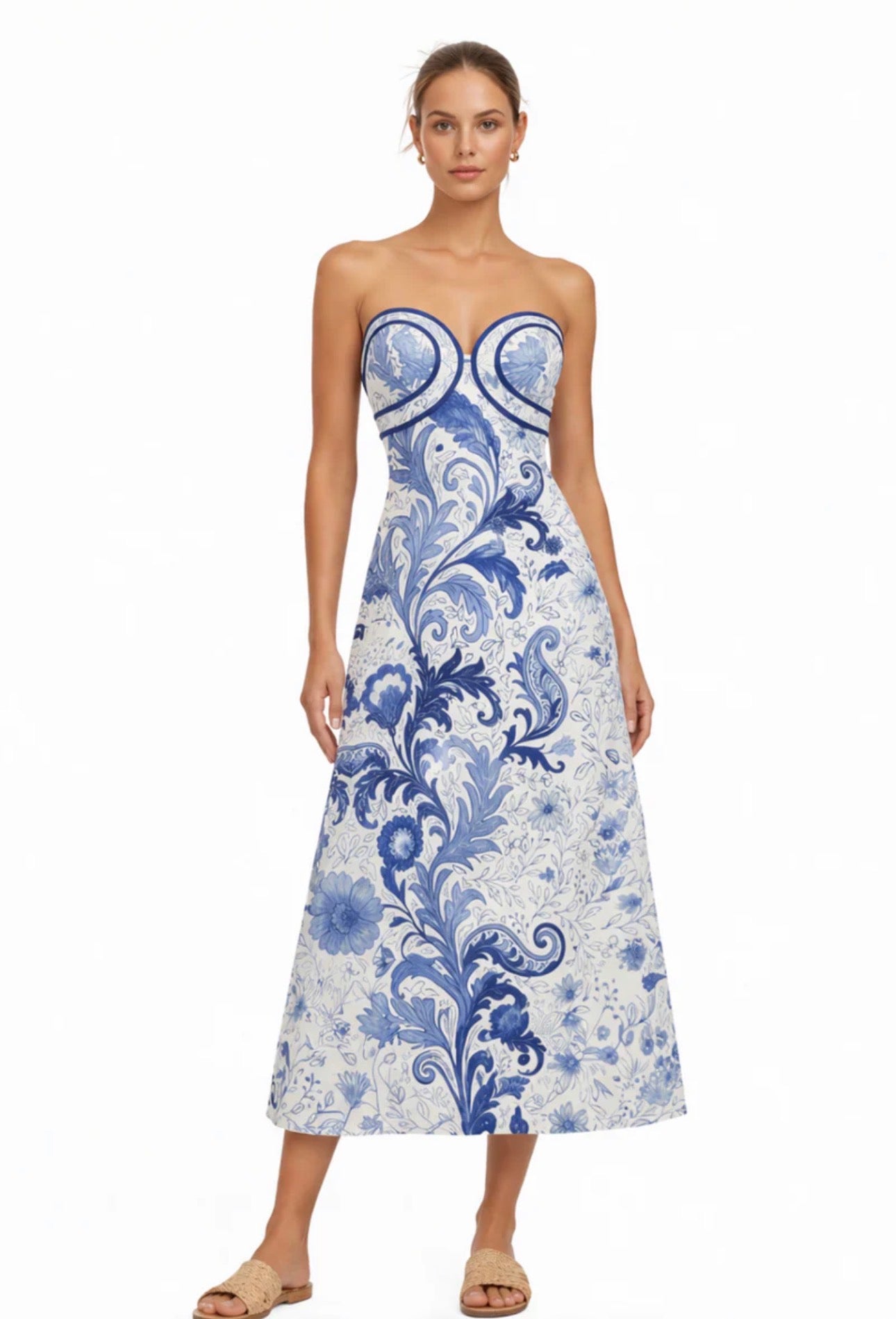 Hayden Blue Waves Midi Dress