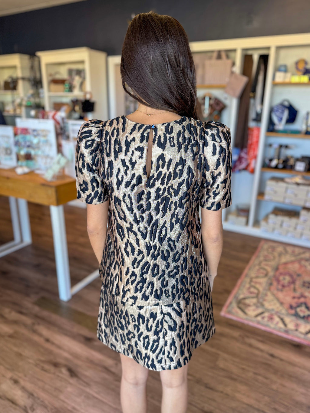 Gold Leopard Mini Skirt