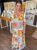 Floral Patchwork Midi Dress