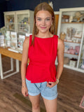 Red Peplum Top