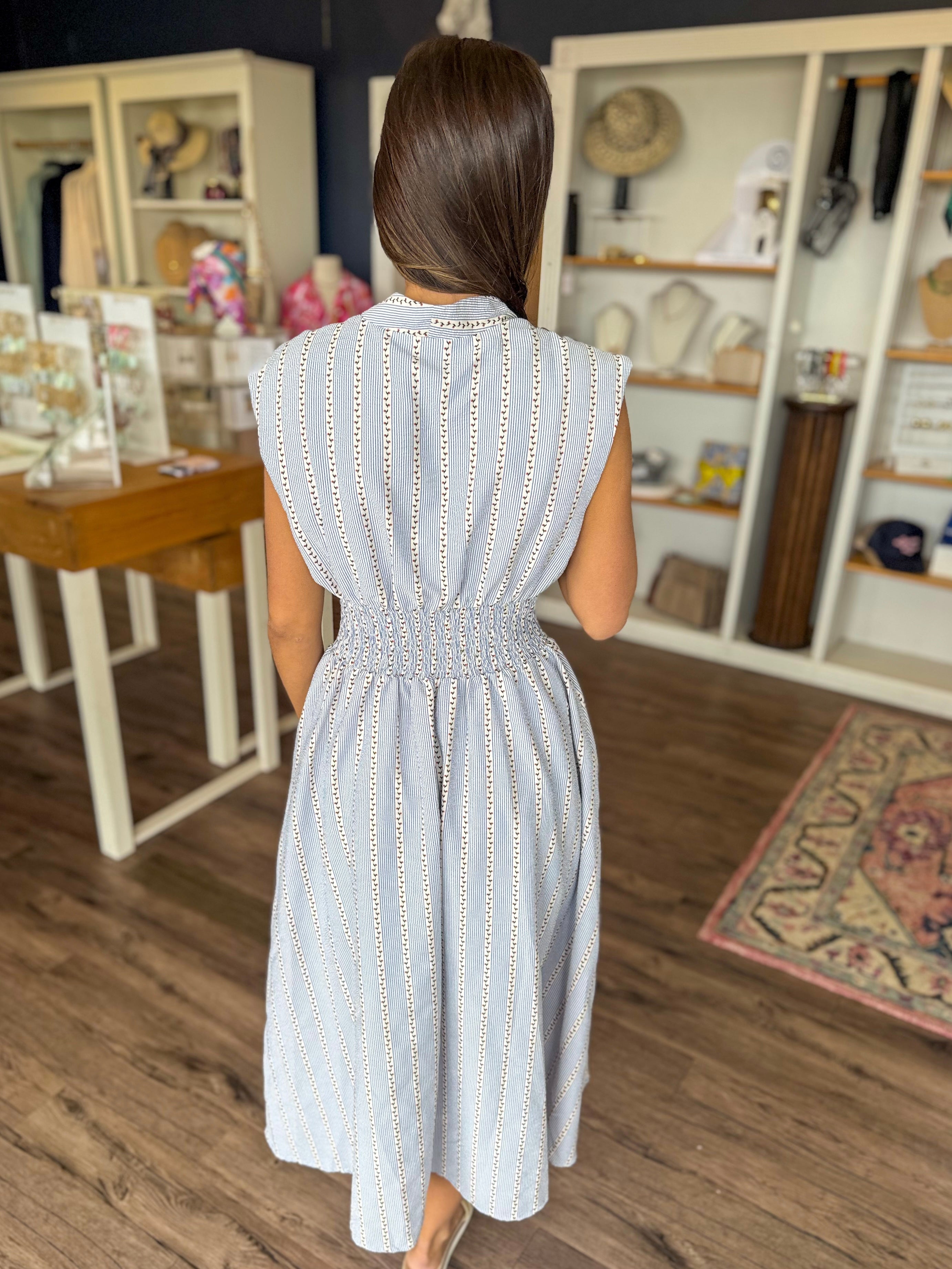 Zip Front Floral Dress