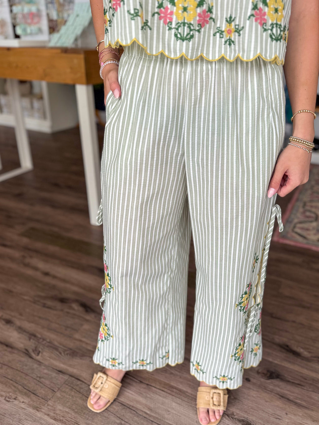 Sage Stripe Pants