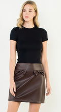 Brown Leather Skirt