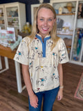 Horses Denim Top
