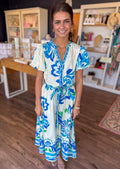 Nova Maxi Dress in Ocean Bloom