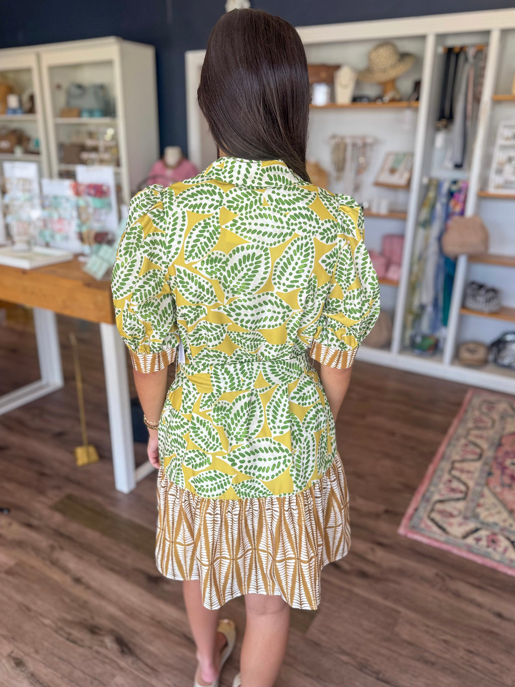 Olive Canopy Ruffles Dress