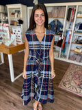 Plaid Sleeveless Zipper Front Dress