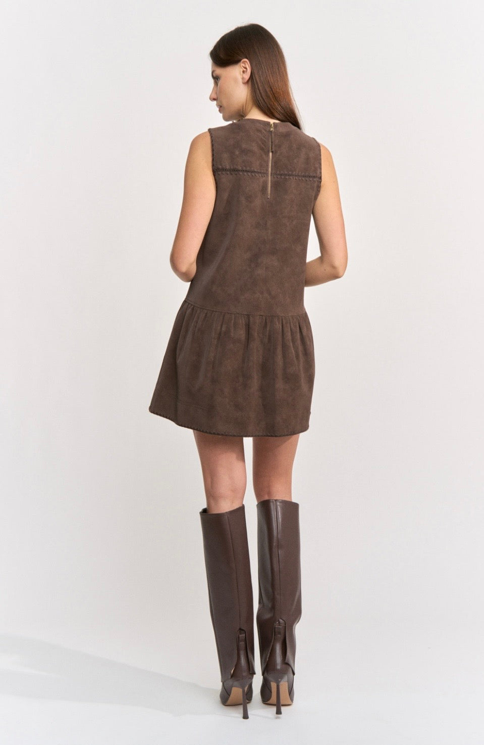 Pauline Mini Dress in Espresso