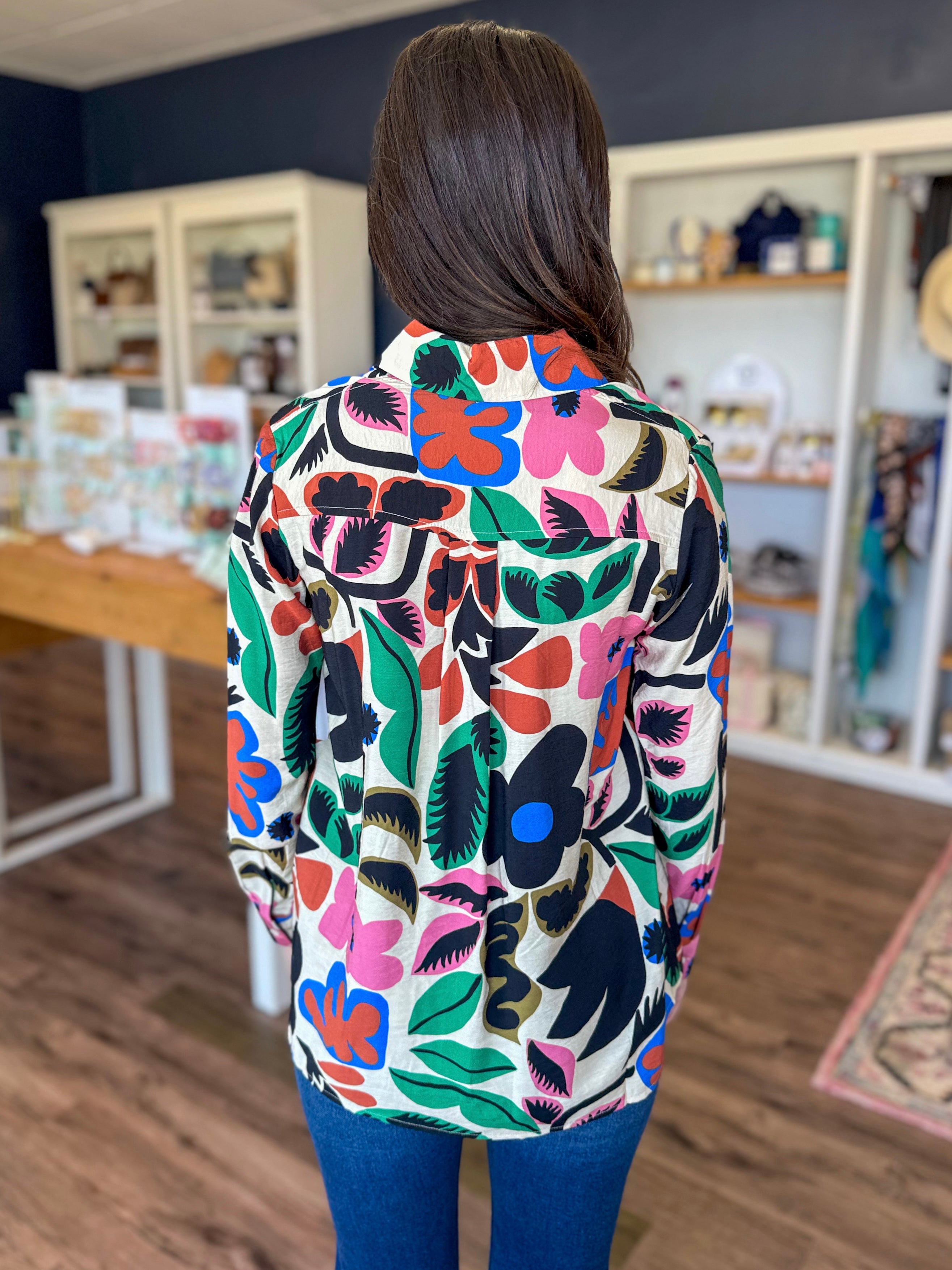 Black Floral Blouse