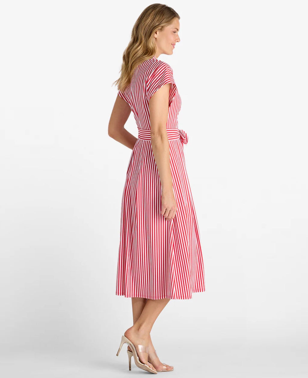 Matilda Dress in Stripe Red