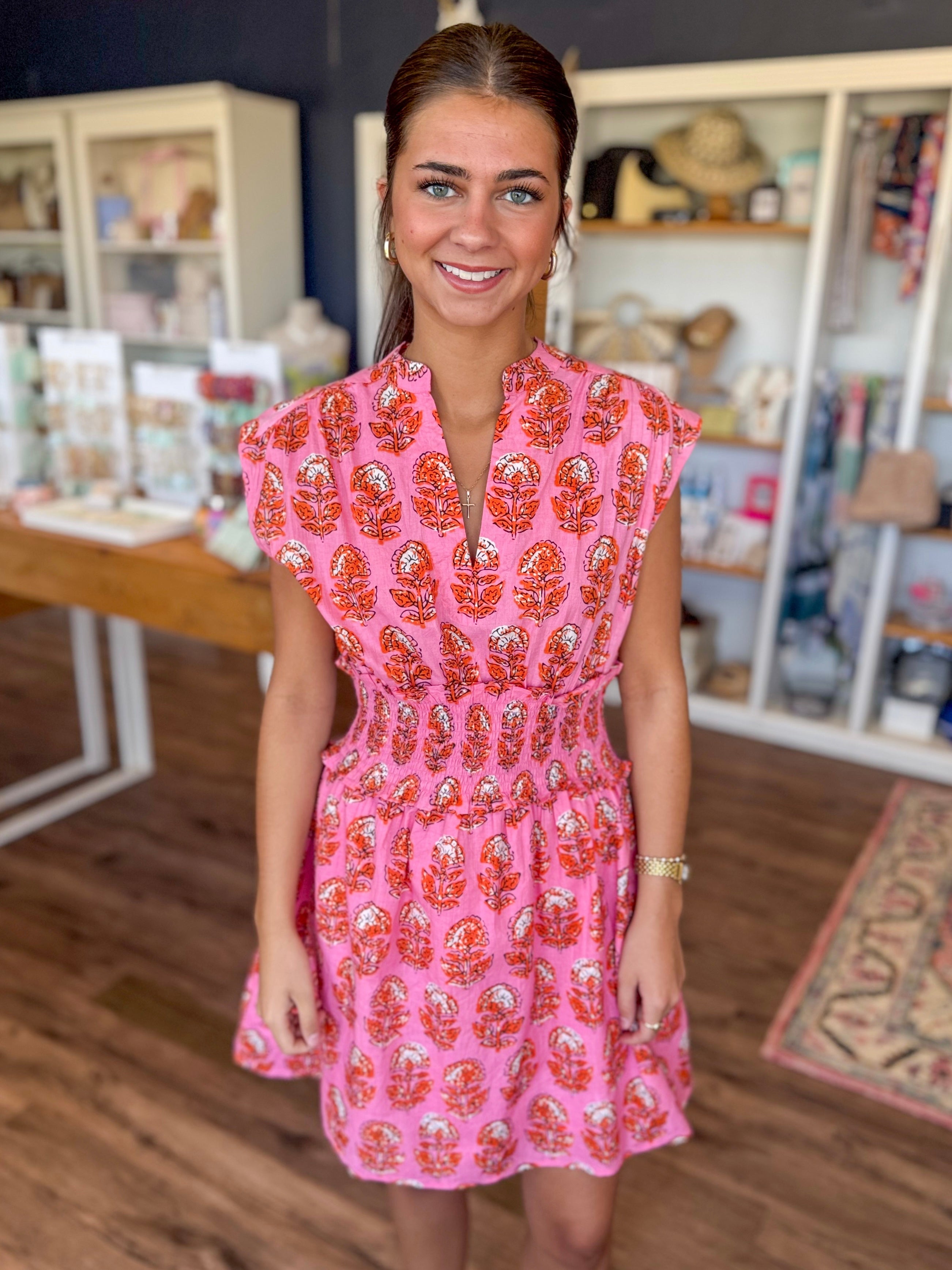 Summer Sunset Pink Mini Dress