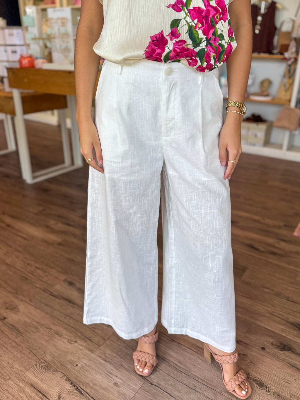 White Linen Trousers