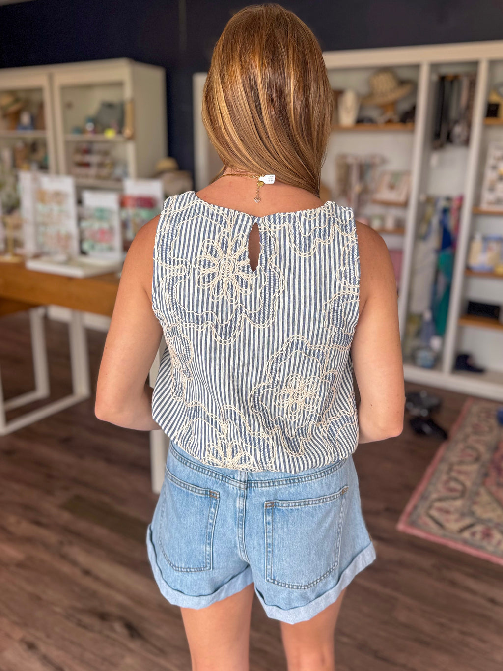 Stripe Floral Tank