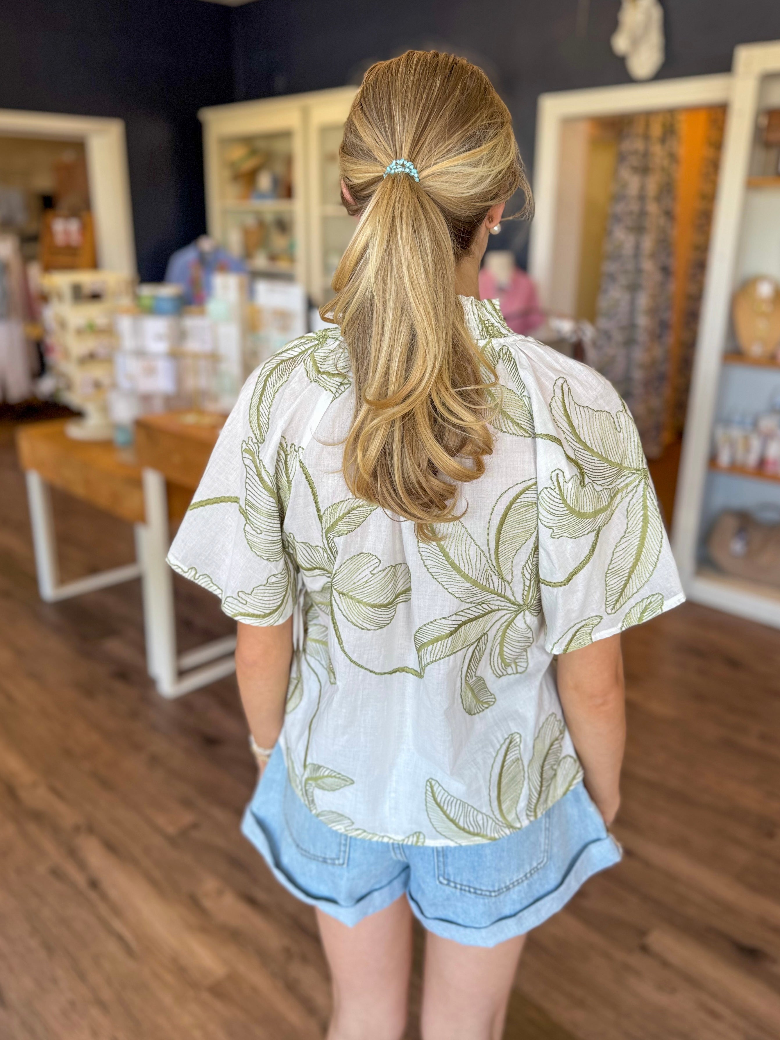 Soft Sage Floral Top