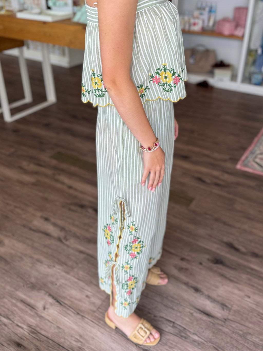 Sage Stripe Pants
