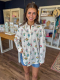 Cream Floral Overshirt