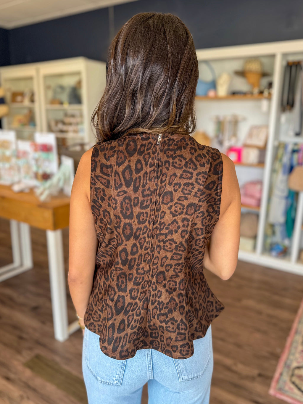 Leopard Peplum Top