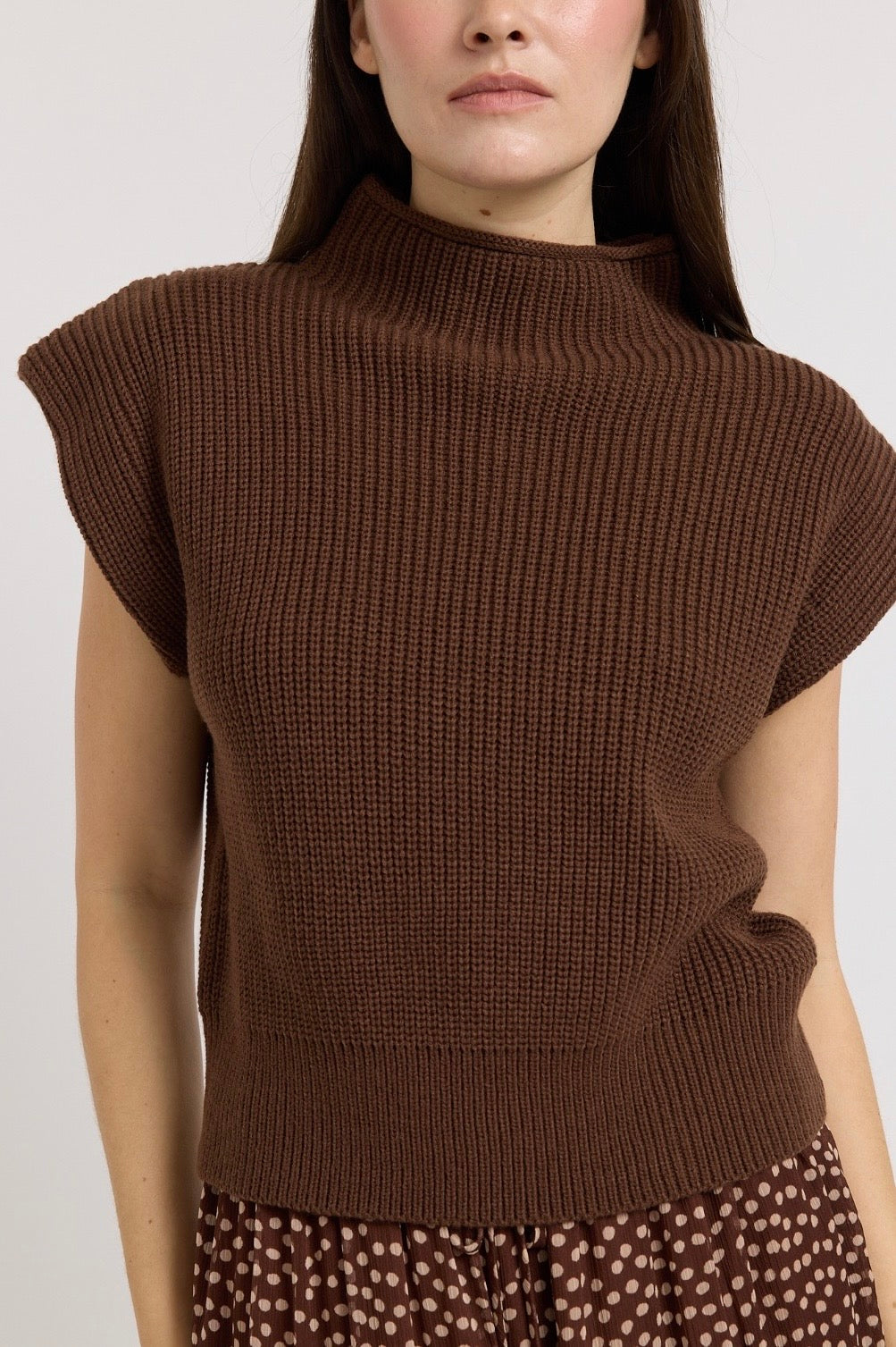 Jane Sweater Vest in Brown