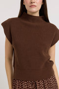 Jane Sweater Vest in Brown