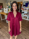 Olivia Burgundy Dress