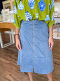 Blue Suede Skirt
