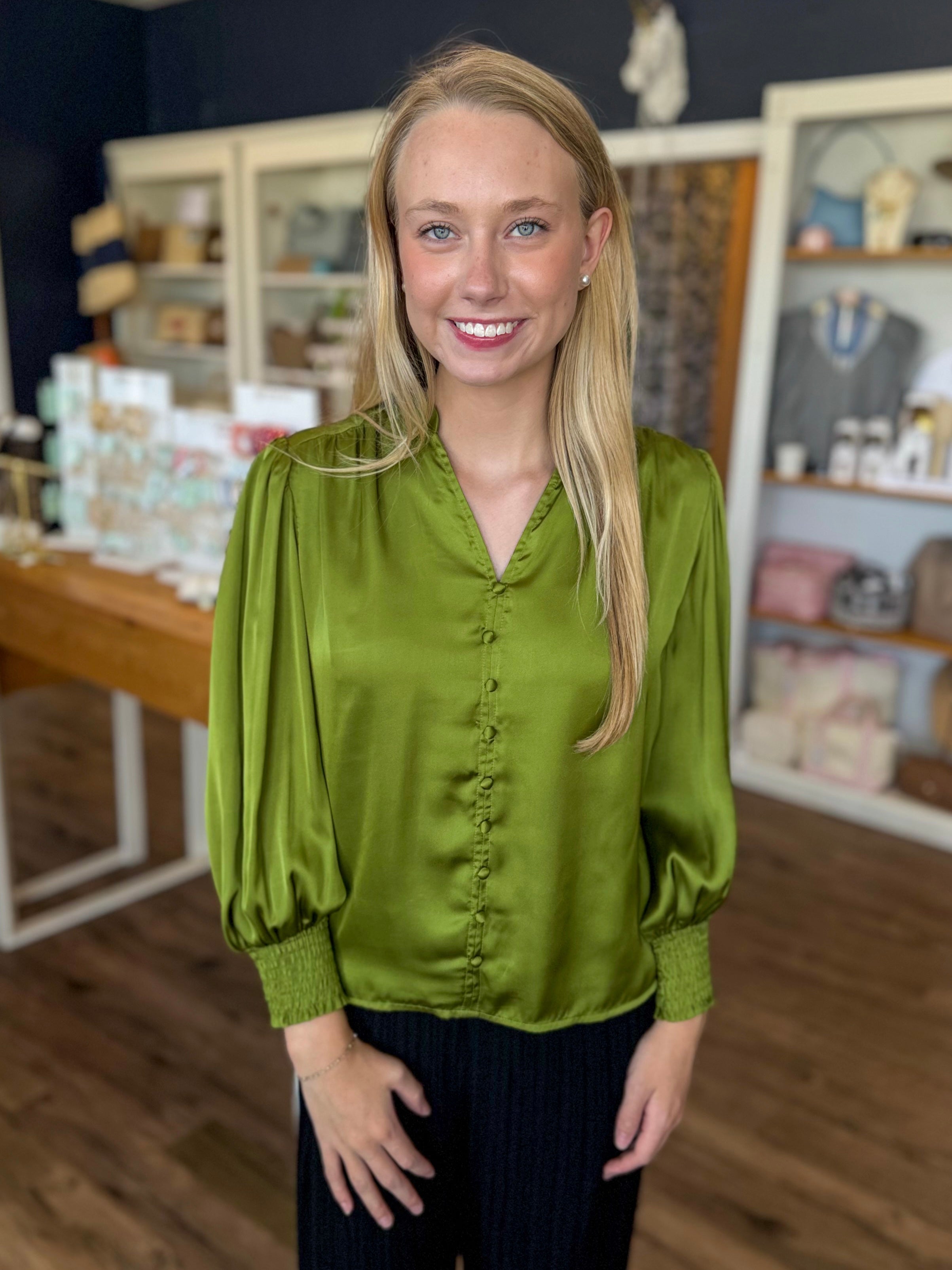 Silky Blouse in Caper