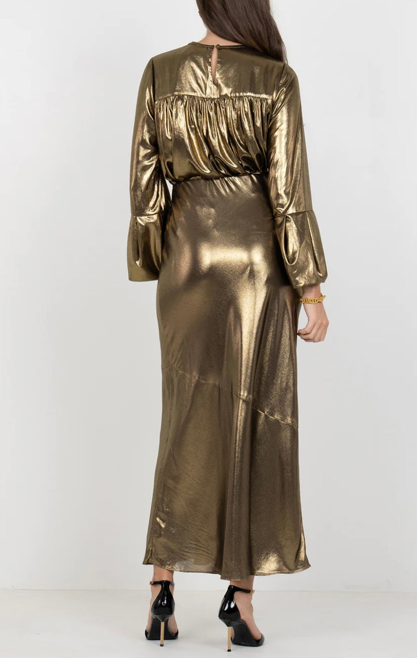 Bias Skirt in Liquid Gold