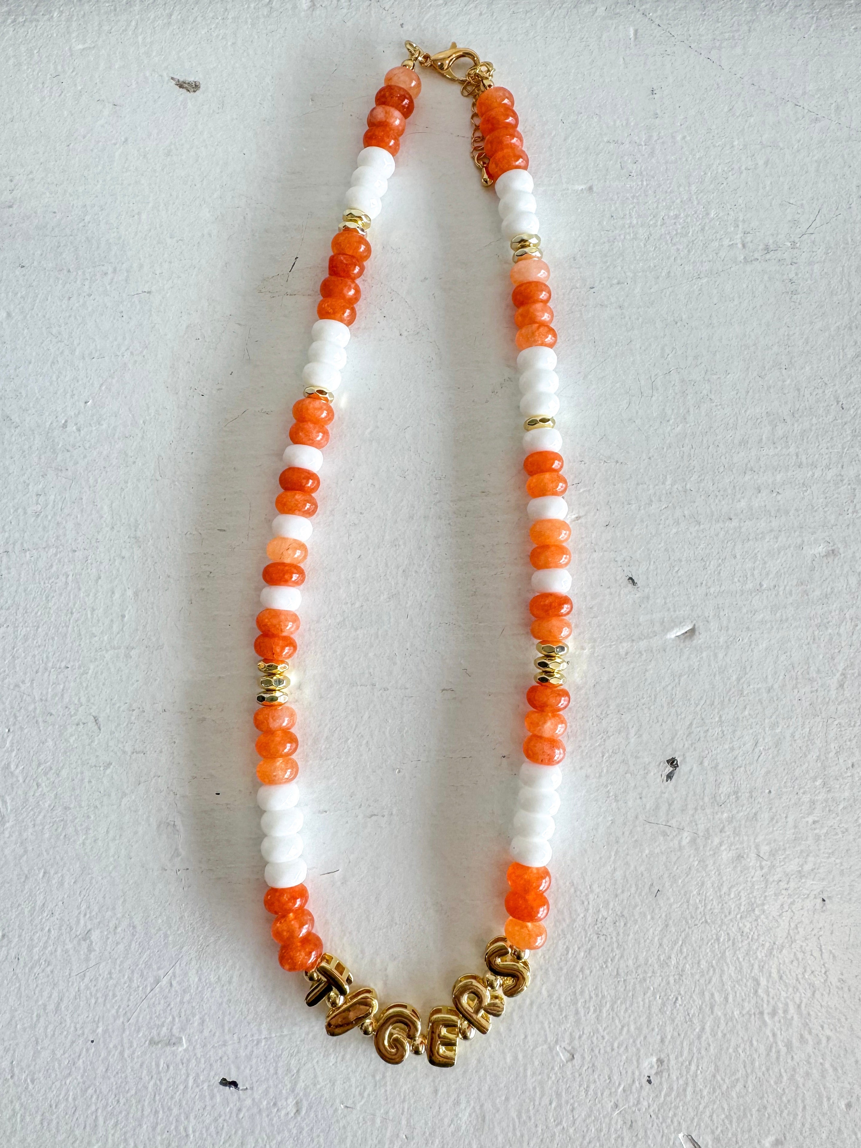 Custom Beaded Tigers Necklace