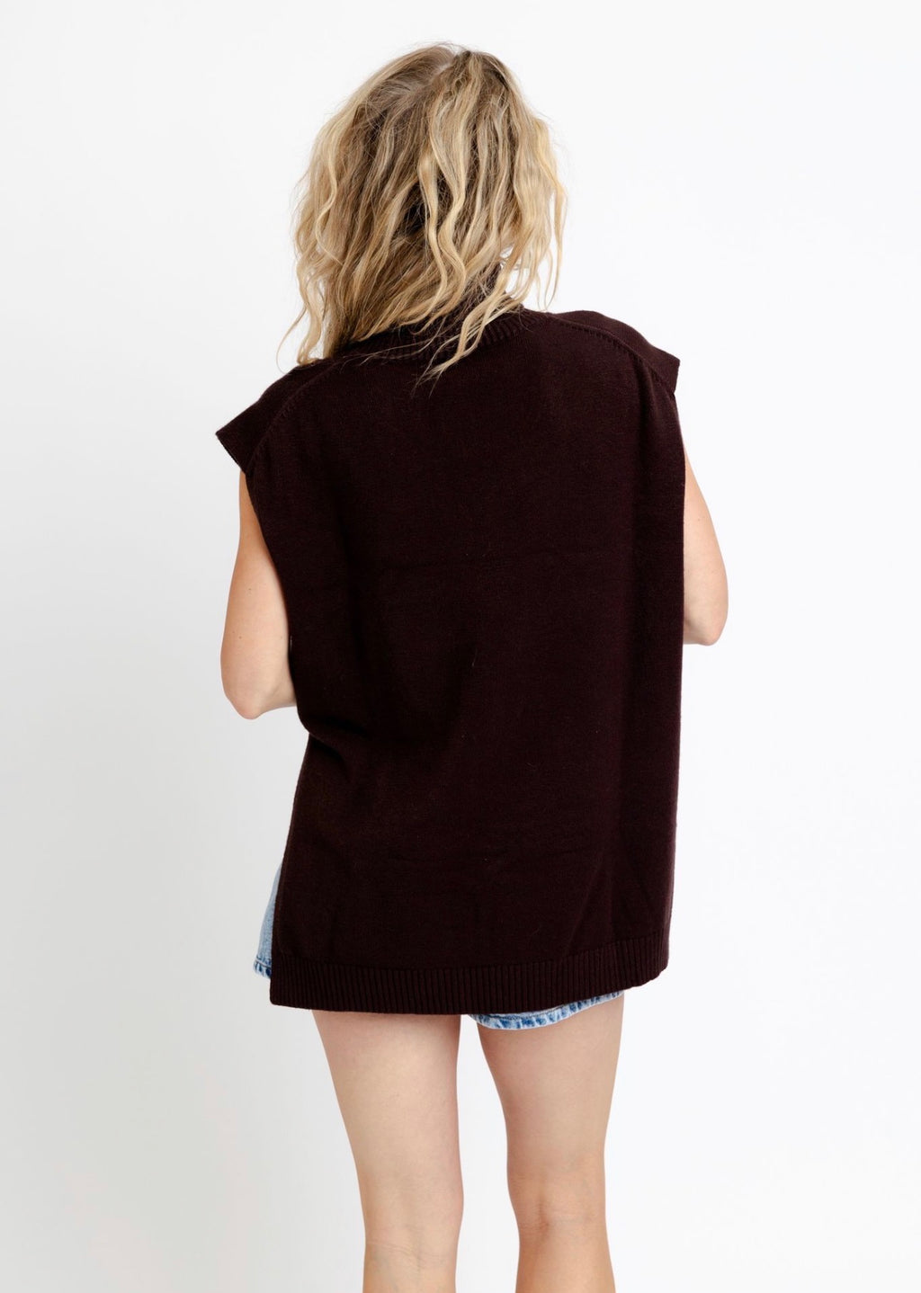 Chocolate Mock Neck Sweater